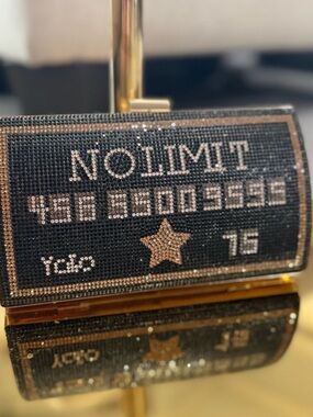 Urban Expressions Black and Gold Rhinestone 'No Limit' Clutch